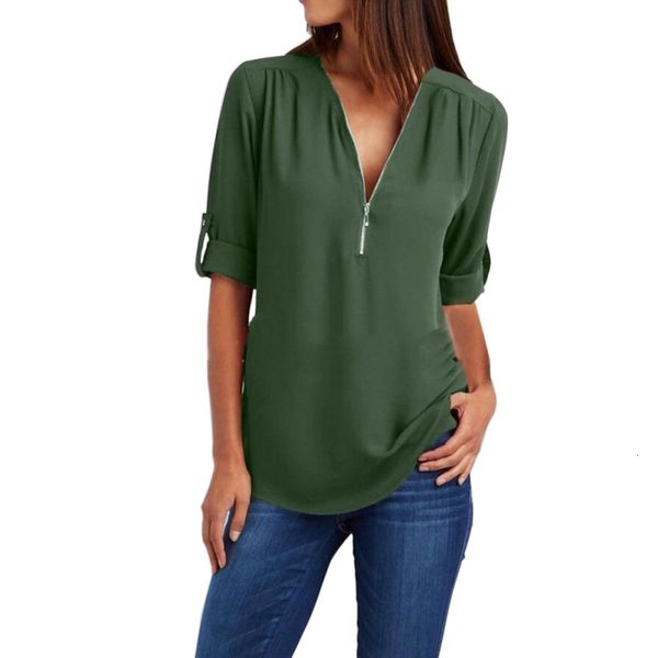 summer t-shirts women's fashion v-neck zipper plus size half-sleeved retractable sleeves loose chiffon shirt s-5xl black, White
summer t-shirts women's fashion v-neck zipper plus size half-sleeved retractable sleeves loose chiffon shirt s-5xl black, White