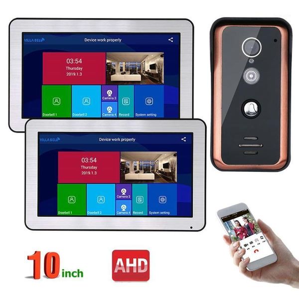 10 inch 2 monitors wired wifi video door phone doorbell intercom entry system with ahd 720p wired ir-cut camera support app1
10 inch 2 monitors wired wifi video door phone doorbell intercom entry system with ahd 720p wired ir-cut camera support app1