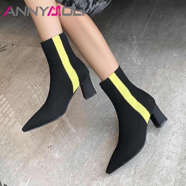 annymol high heel ankle boots woman boots chunky heel shoes pointed toe short ladies footwear autumn winter large size 43, Black
annymol high heel ankle boots woman boots chunky heel shoes pointed toe short ladies footwear autumn winter large size 43, Black