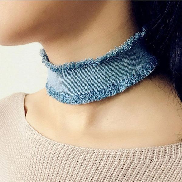 30mm wide vintage plain blue denim collar choker necklace women punk party jeans tattoo chokers jewelry, Golden;silver
30mm wide vintage plain blue denim collar choker necklace women punk party jeans tattoo chokers jewelry, Golden;silver