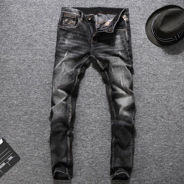 italian designer men jeans slim fit dark gray color ripped jeans 100% cotton classical men brand biker1, Blue
italian designer men jeans slim fit dark gray color ripped jeans 100% cotton classical men brand biker1, Blue