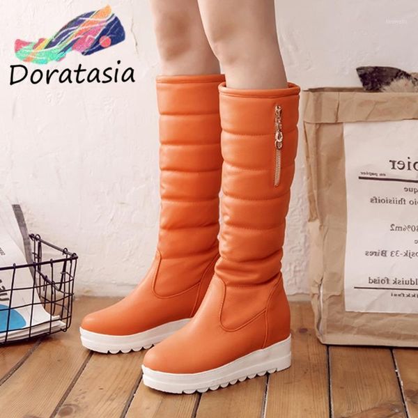 boots doratasia women wateproof platform solid slip on knee high shoes warm plush comfy fluffy design winter snow boots1, Black
boots doratasia women wateproof platform solid slip on knee high shoes warm plush comfy fluffy design winter snow boots1, Black