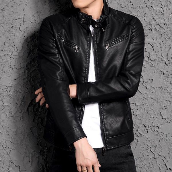 2020 autumn new fashion stylish leather coat men slim stand collar men faux leather jacket1, Black
2020 autumn new fashion stylish leather coat men slim stand collar men faux leather jacket1, Black