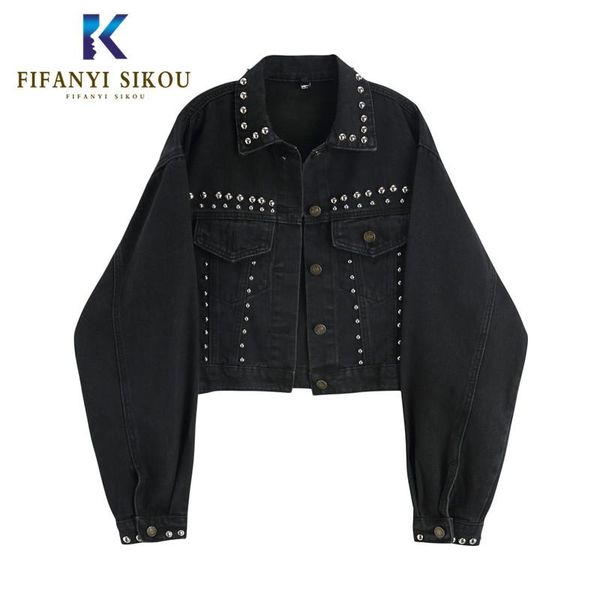 women's jackets black denim jacket women short jeans coat fashion beaded long sleeve female loose vintage high waist, Black;brown
women's jackets black denim jacket women short jeans coat fashion beaded long sleeve female loose vintage high waist, Black;brown
