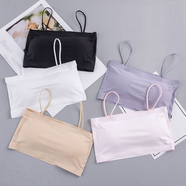 women summer ice feel silk spaghetti bra bandeau tube removable pads seamless crop underwear lingerie
women summer ice feel silk spaghetti bra bandeau tube removable pads seamless crop underwear lingerie