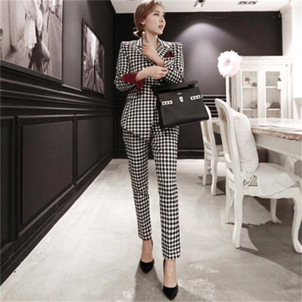 plaid suit women autumn new small suit female two-piece professional fashion slim plaid small female1, White
plaid suit women autumn new small suit female two-piece professional fashion slim plaid small female1, White