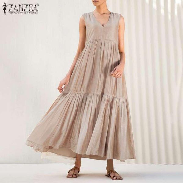 stylish solid ruffle dress women's summer sundress 2021 zanzea casual sleeveless tank vestidos female o neck robe oversized, Black;gray
stylish solid ruffle dress women's summer sundress 2021 zanzea casual sleeveless tank vestidos female o neck robe oversized, Black;gray