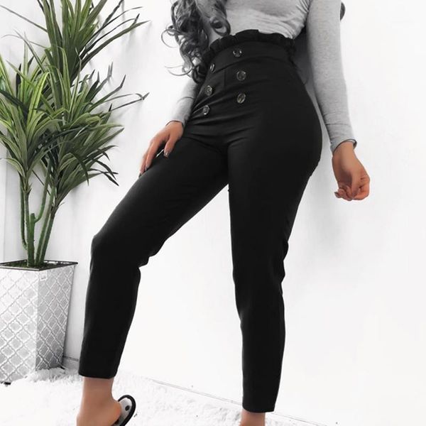 2020 new spring black slim high waist flat elastic waist women fashion tide wide leg ankle-length pants1
2020 new spring black slim high waist flat elastic waist women fashion tide wide leg ankle-length pants1