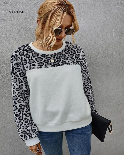 verometi women's knitwear long sleeve knitwear round neck fashion casual pullover loose leopard print 2020 new1, White;black
verometi women's knitwear long sleeve knitwear round neck fashion casual pullover loose leopard print 2020 new1, White;black