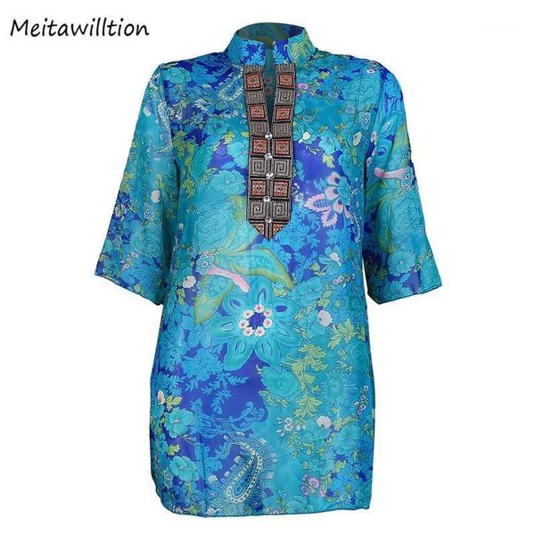 summer boho chiffon blouse shirts 2020 casual v-neck half sleeve ethnic style blouses elegant print lady office plus size1, White 
summer boho chiffon blouse shirts 2020 casual v-neck half sleeve ethnic style blouses elegant print lady office plus size1, White