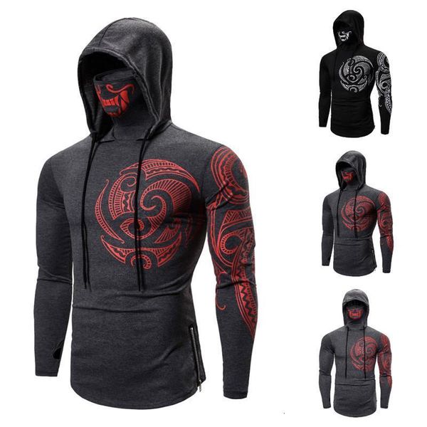 grey stretch fitness suit for men hooded long sleeve t-shirt tattooed league mask drop shipping good quality, Black
grey stretch fitness suit for men hooded long sleeve t-shirt tattooed league mask drop shipping good quality, Black