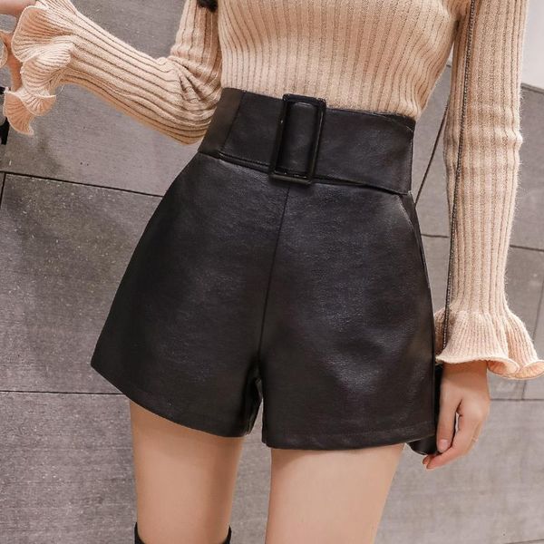 new 2020 pu leather women's shorts sashes autumn winter high waist chic wide leg shorts elegant female loose trousers pocket, White;black
new 2020 pu leather women's shorts sashes autumn winter high waist chic wide leg shorts elegant female loose trousers pocket, White;black