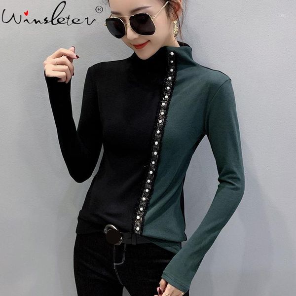 stretch beading patchwork thick t-shirt women autumn t shirts turtleneck long sleeve color block tee plus size 3xl t07927b1, White
stretch beading patchwork thick t-shirt women autumn t shirts turtleneck long sleeve color block tee plus size 3xl t07927b1, White