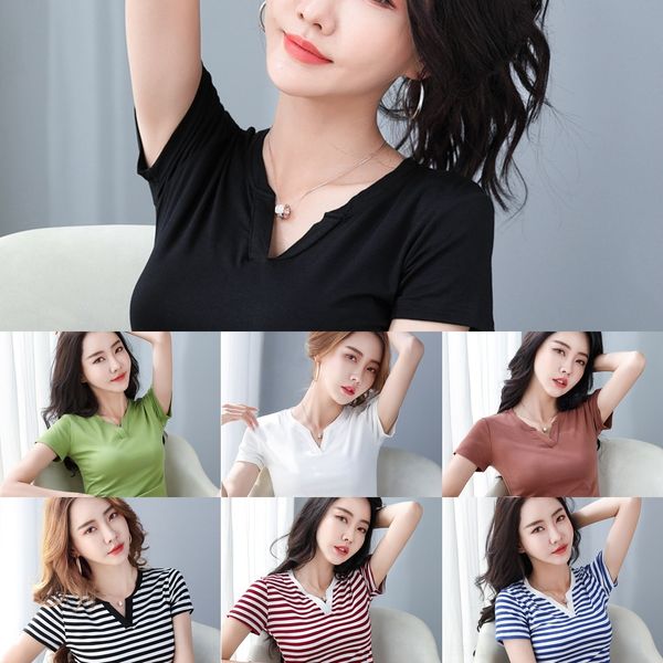 tehsz new summer 2020 casual korean women's v-neck cotton sleeve short slim fit versatile new summer 2020 casual cotton women's v, White
tehsz new summer 2020 casual korean women's v-neck cotton sleeve short slim fit versatile new summer 2020 casual cotton women's v, White