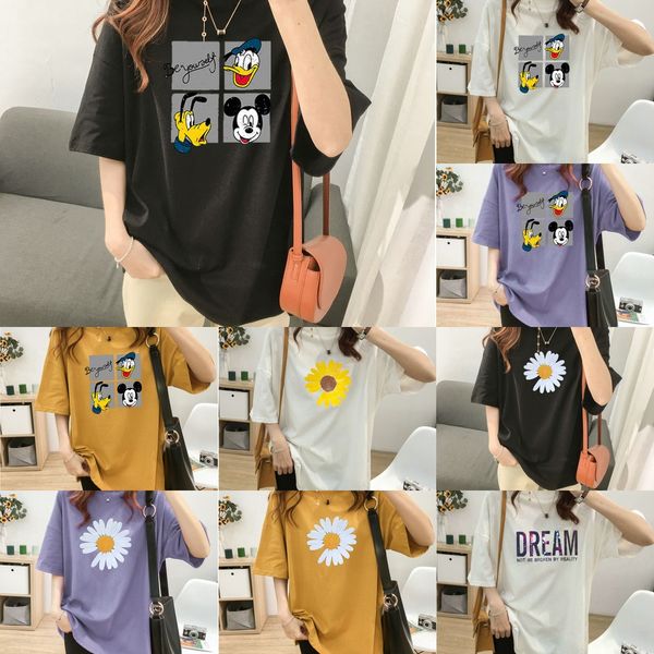 summer 2020 new korean loose large women's t-shirt cotton medium long fashion printed short sleeve t-shirt for women dh386, White
summer 2020 new korean loose large women's t-shirt cotton medium long fashion printed short sleeve t-shirt for women dh386, White