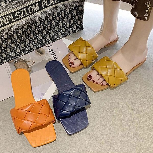 women sandals summer slippers 2020 fashion square toe weave leather slides flat sandal casual outdoor flip flops beach shoes #at8w, Black
women sandals summer slippers 2020 fashion square toe weave leather slides flat sandal casual outdoor flip flops beach shoes #at8w, Black