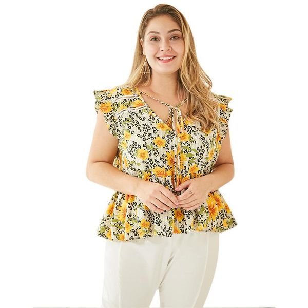 whzhm summer plus size 3xl 4xl flower printed women tees elegant casual ruffles lacing floral ladies tshirt v-neck, White
whzhm summer plus size 3xl 4xl flower printed women tees elegant casual ruffles lacing floral ladies tshirt v-neck, White