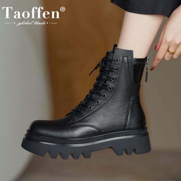 taoffen real leather women ankle boots zipper fashion platform high heel winter shoes woman cross strap footwear size 35-39, Black
taoffen real leather women ankle boots zipper fashion platform high heel winter shoes woman cross strap footwear size 35-39, Black