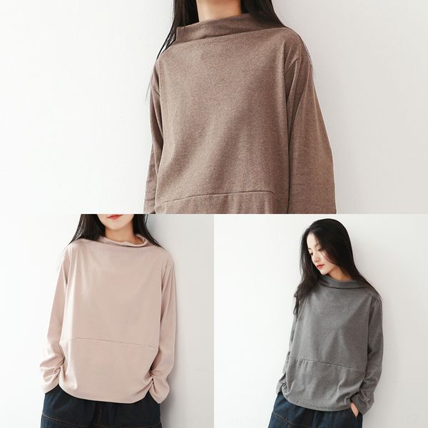 new half high collar bottom coat women's long sleeve coat t-shirt solid color loose large t-shirt women's korean bso6t, White
new half high collar bottom coat women's long sleeve coat t-shirt solid color loose large t-shirt women's korean bso6t, White