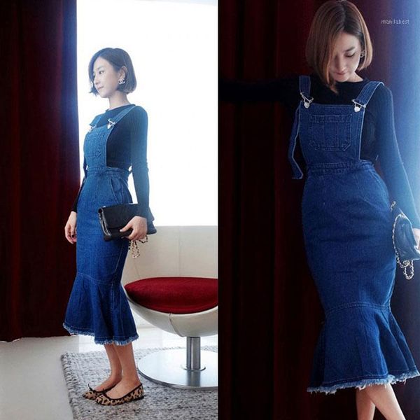 earoomze 2018 fashion womens mermaid jeans overalls skirts woman cotton midi long blue denim skirts suspender lady jupes1, Black
earoomze 2018 fashion womens mermaid jeans overalls skirts woman cotton midi long blue denim skirts suspender lady jupes1, Black