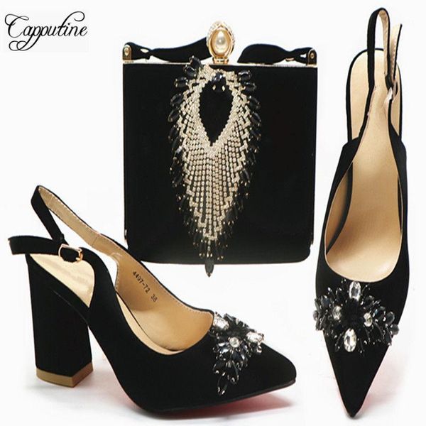 dress shoes capputine nigerian elegant and bag to match set for evening party style high heels 5colors1, Black
dress shoes capputine nigerian elegant and bag to match set for evening party style high heels 5colors1, Black