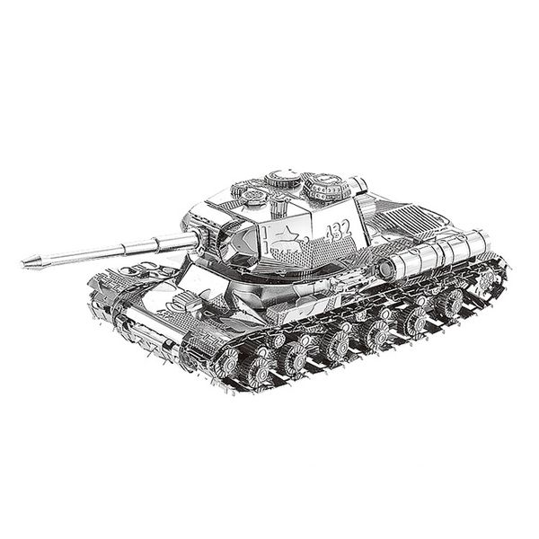 Nanyuan 3d Metal Puzzle Js-2 Tank Military Weapons Model Diy Laser Cut Assemble Jigsaw Toys Deskdecoration Gift For Audit Y200413