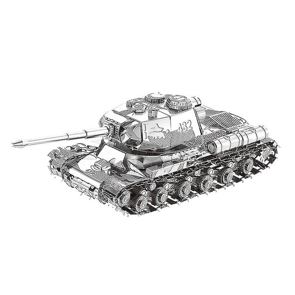 Nanyuan 3d Metal Puzzle Js-2 Tank Military Weapons Model Diy Laser Cut Assemble Jigsaw Toys Deskdecoration Gift For Audit Y200413