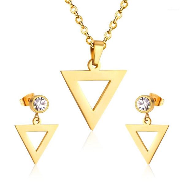 earrings & necklace luxukisskids triangle pendant set for women gift steel/gold color fashion jewelry sets1, Silver
earrings & necklace luxukisskids triangle pendant set for women gift steel/gold color fashion jewelry sets1, Silver