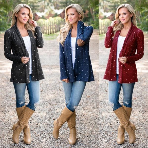 women's jackets high fashion spring thin women long sleeves polka dot cardigan coat casual outwear open stitch1, Black;brown
women's jackets high fashion spring thin women long sleeves polka dot cardigan coat casual outwear open stitch1, Black;brown