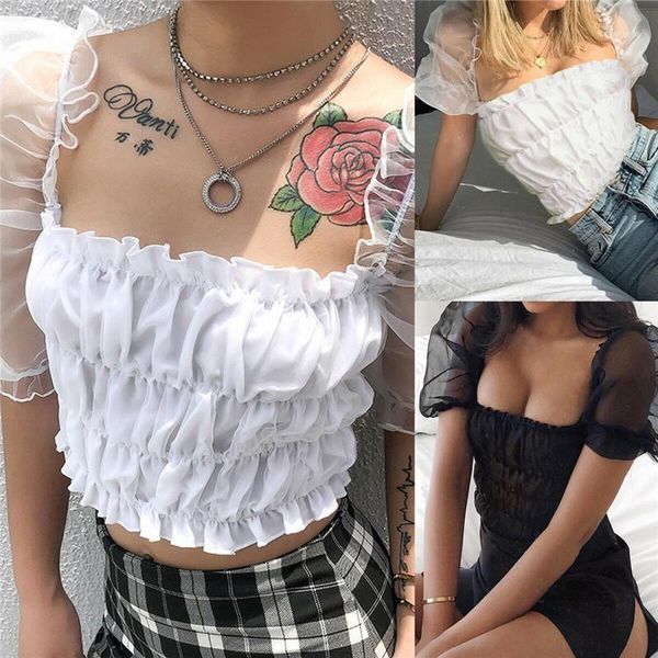 fashion clothes women's girl puff sleeve vintage casual crop chiffon blouse slash neck ruffles shirt summer ladies1, White
fashion clothes women's girl puff sleeve vintage casual crop chiffon blouse slash neck ruffles shirt summer ladies1, White