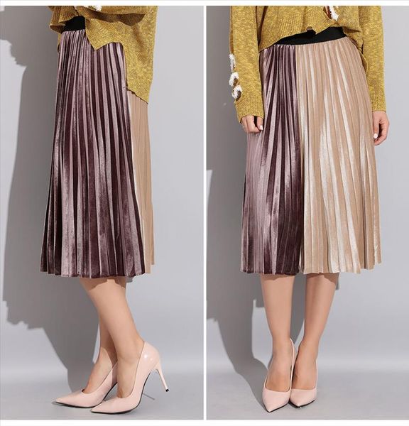 womens skirt pleated velvet spring autumn 2019 high waist patchwork skirts for women velvet pleated a line midi skirt, Black
womens skirt pleated velvet spring autumn 2019 high waist patchwork skirts for women velvet pleated a line midi skirt, Black