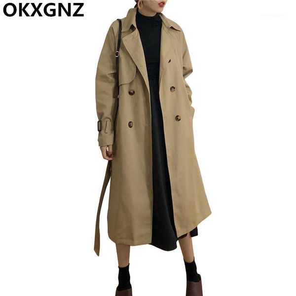 women's trench coats classic khaki double breasted long coat women 2021 oversized loose female windbreaker with belt lining outerwear, Tan;black
women's trench coats classic khaki double breasted long coat women 2021 oversized loose female windbreaker with belt lining outerwear, Tan;black