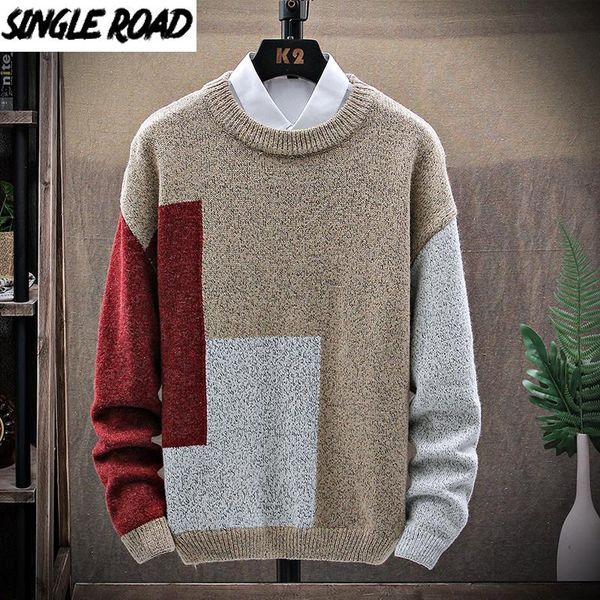 singleroad mens knitted sweater men 2020 winter patchwork sweaters pullover jumper harajuku korean oversized khaki sweater men, White;black
singleroad mens knitted sweater men 2020 winter patchwork sweaters pullover jumper harajuku korean oversized khaki sweater men, White;black