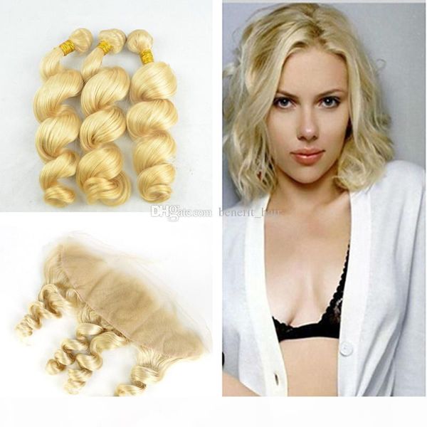#613 blonde lace frontal closure with hair bundles 4pcs lot platinum loose wave with 13x4 ear to ear full lace frontal, Black
#613 blonde lace frontal closure with hair bundles 4pcs lot platinum loose wave with 13x4 ear to ear full lace frontal, Black