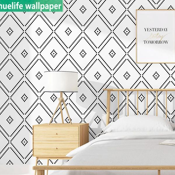 wallpapers black and white plaid diamond pattern bedroom kids room living dormitory tv background wall decoration wallpaper
wallpapers black and white plaid diamond pattern bedroom kids room living dormitory tv background wall decoration wallpaper
