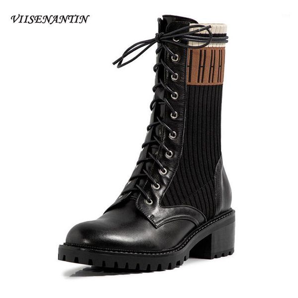 boots 2021 autumn and winter color matching knitted stretch cowhide thick heel lace shoes mid-heel black socks women1
boots 2021 autumn and winter color matching knitted stretch cowhide thick heel lace shoes mid-heel black socks women1