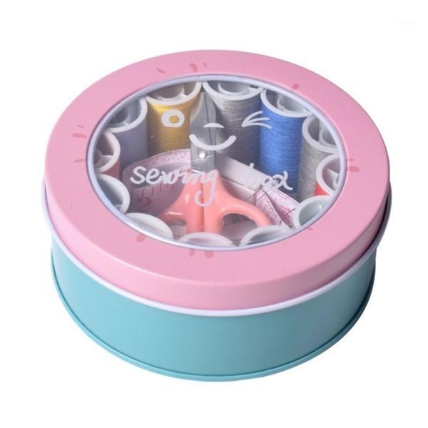 1 set of round iron sewing thread case needle thread tape scissors sewing kit household threads kit1, Black
1 set of round iron sewing thread case needle thread tape scissors sewing kit household threads kit1, Black