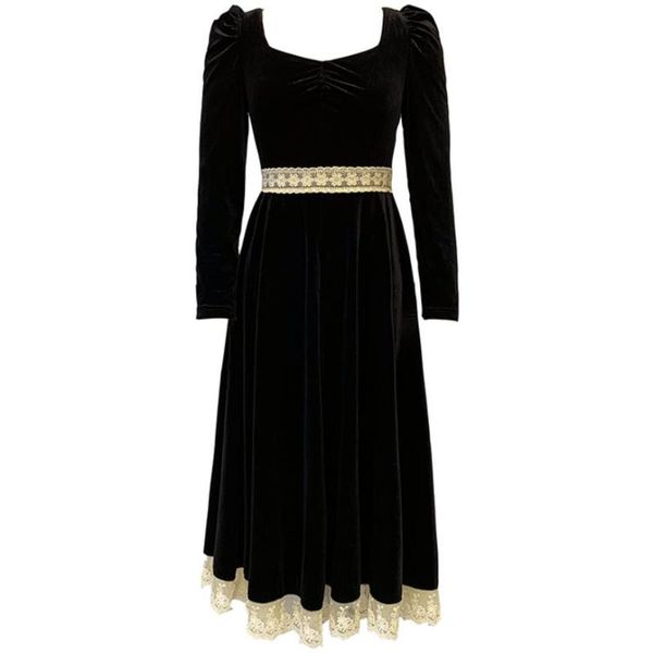 plus size 4xlvinatge french style velvet dress women square collar slim high waist lace stitching party dress, Black;gray
plus size 4xlvinatge french style velvet dress women square collar slim high waist lace stitching party dress, Black;gray