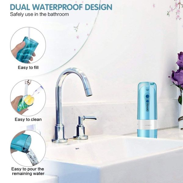 portable rechargeable irrigator water flosser with 4 modes 5 replacement tips ipx7 waterproof travel bag include nose clean perfections
portable rechargeable irrigator water flosser with 4 modes 5 replacement tips ipx7 waterproof travel bag include nose clean perfections
