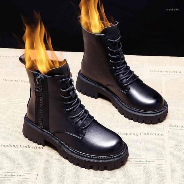 2021 ins ankle boots women genuine cow leather lace-up round toe lady booties autumn winter platform sole shoes handmade1, Black
2021 ins ankle boots women genuine cow leather lace-up round toe lady booties autumn winter platform sole shoes handmade1, Black