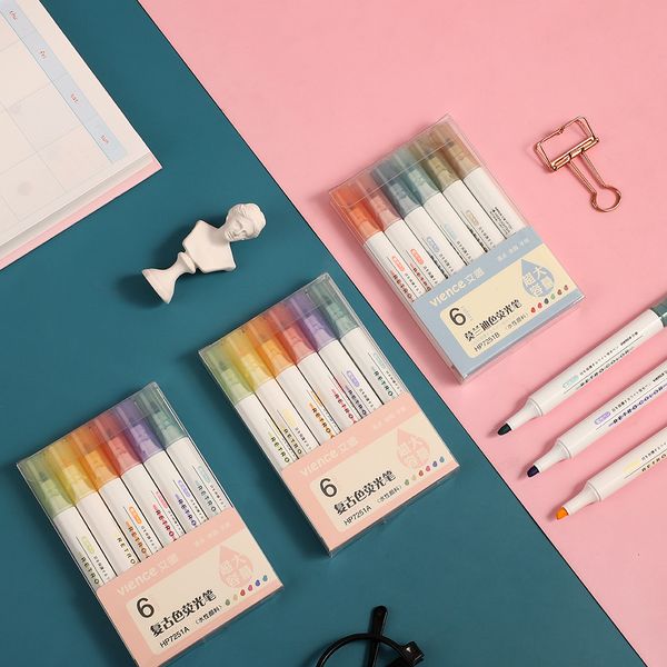 2020 stationery jianwu 6 unids / set, quality morandi fluorescent high creative scribing diary pen, kawai art supplies
2020 stationery jianwu 6 unids / set, quality morandi fluorescent high creative scribing diary pen, kawai art supplies