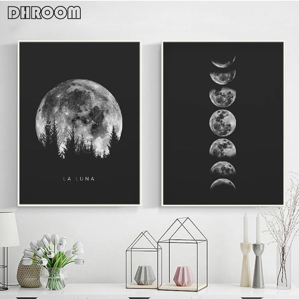 minimalist full poster art black white moon phases prints solar system canvas picture painting decoration for living room q1218
minimalist full poster art black white moon phases prints solar system canvas picture painting decoration for living room q1218