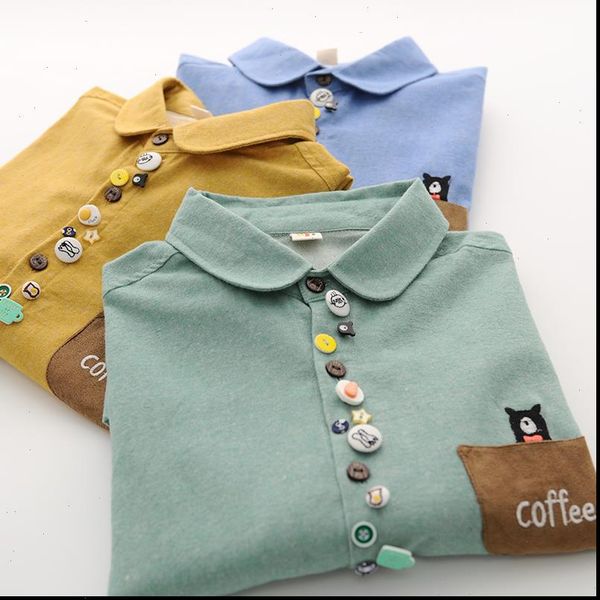 colorful buttons peter pan collar long sleeve brushed cotton shirt blouse mori girl autumn, White
colorful buttons peter pan collar long sleeve brushed cotton shirt blouse mori girl autumn, White