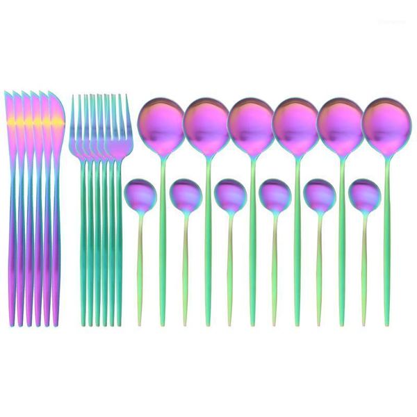 6 people colorful cutlery set knife fork spoon dinnerware flatware matte stainless steel dinner silverware kitchen tableware set1
6 people colorful cutlery set knife fork spoon dinnerware flatware matte stainless steel dinner silverware kitchen tableware set1