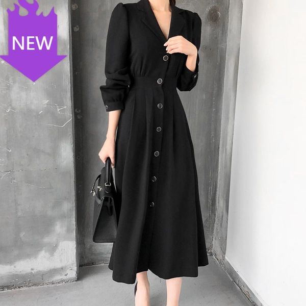 long sleeve a-line solid dress female casual high waist party vestidos 2020 spring new elegant vintage women long dress white, Black;gray
long sleeve a-line solid dress female casual high waist party vestidos 2020 spring new elegant vintage women long dress white, Black;gray