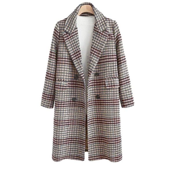 2021 new autumn and winter women's clothing casual british style big all-match mid-length plaid wool coat bfzk, Black
2021 new autumn and winter women's clothing casual british style big all-match mid-length plaid wool coat bfzk, Black