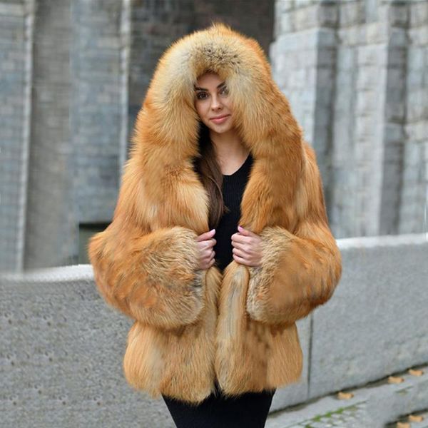 fashion women's solid elegant thickening winter warmth loose faux overcoat fur coat with hood plus size jacket fourrure, Black
fashion women's solid elegant thickening winter warmth loose faux overcoat fur coat with hood plus size jacket fourrure, Black