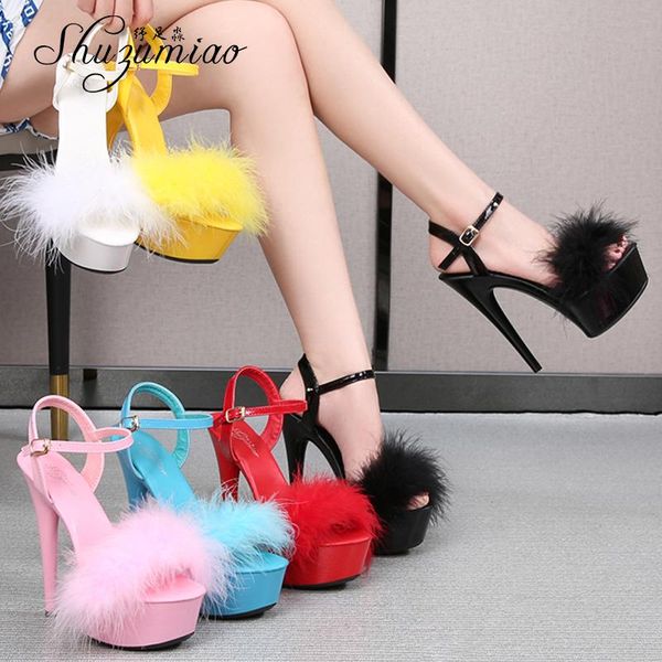 wedding shoes women fur sandals stripers heels shoes 13 15 17 20 cm high heels platform ladies sandals girls for part, Black
wedding shoes women fur sandals stripers heels shoes 13 15 17 20 cm high heels platform ladies sandals girls for part, Black