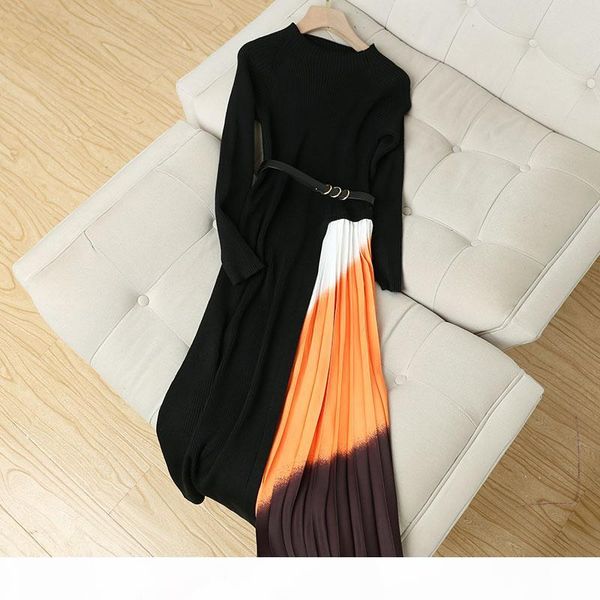 black a line crew elegant knitted pleated midi dress 2021 fall winter long sleeve vintage black print long formal party women dresses, Black;gray
black a line crew elegant knitted pleated midi dress 2021 fall winter long sleeve vintage black print long formal party women dresses, Black;gray