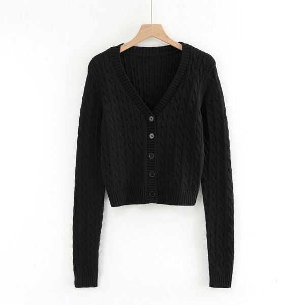 2021 new the spring bm of europe and united states women's sweater v-neck twist knitted cardigan zxrc, White;black
2021 new the spring bm of europe and united states women's sweater v-neck twist knitted cardigan zxrc, White;black